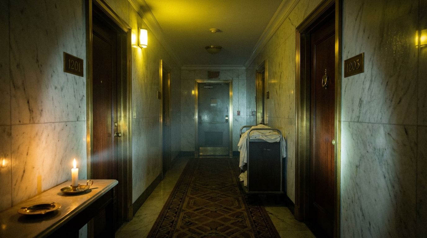 Penthouse Hallway location art from blackout-beaumont
