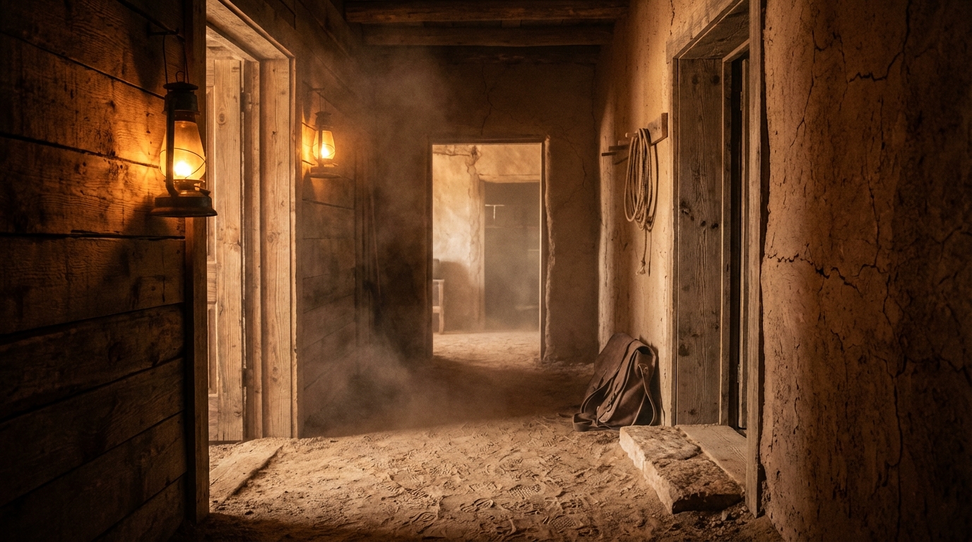 Sleeping Quarters Hallway location art from coyote-wells