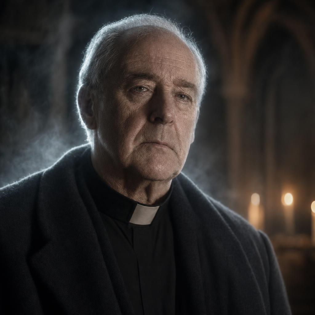 Fr. Declan Brennan character portrait from midnight-mass