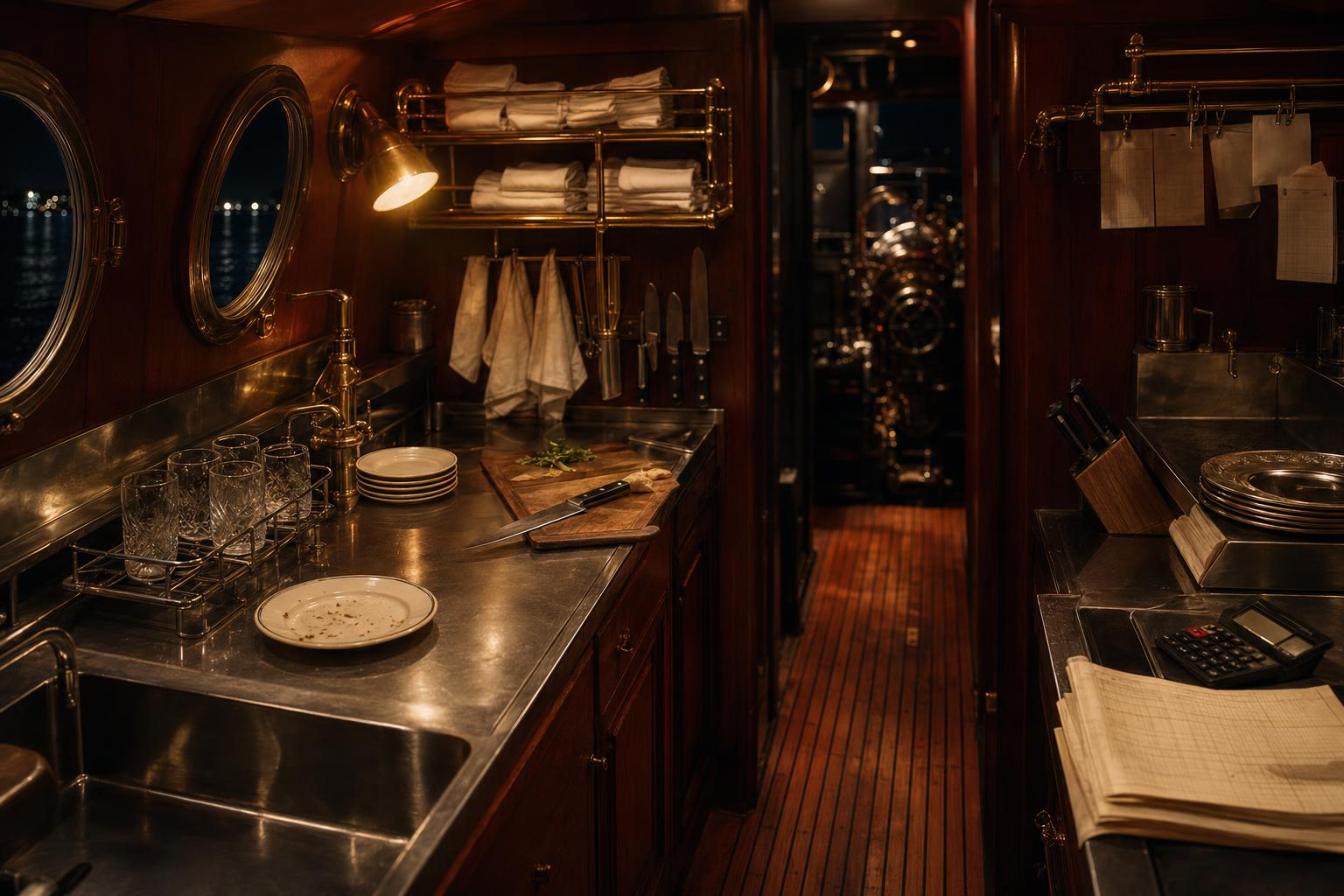 Galley location art from yacht-midnight