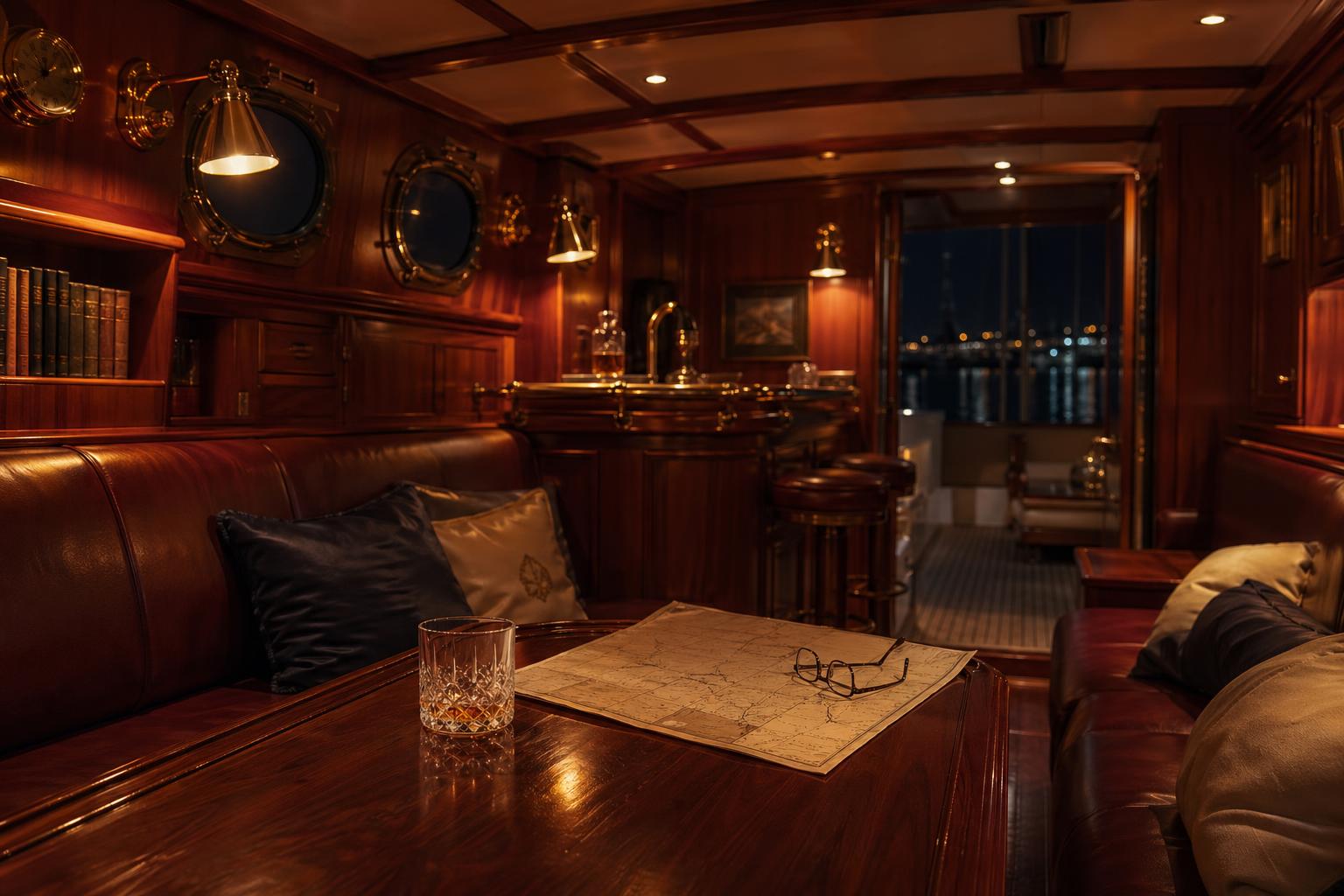 Salon location art from yacht-midnight